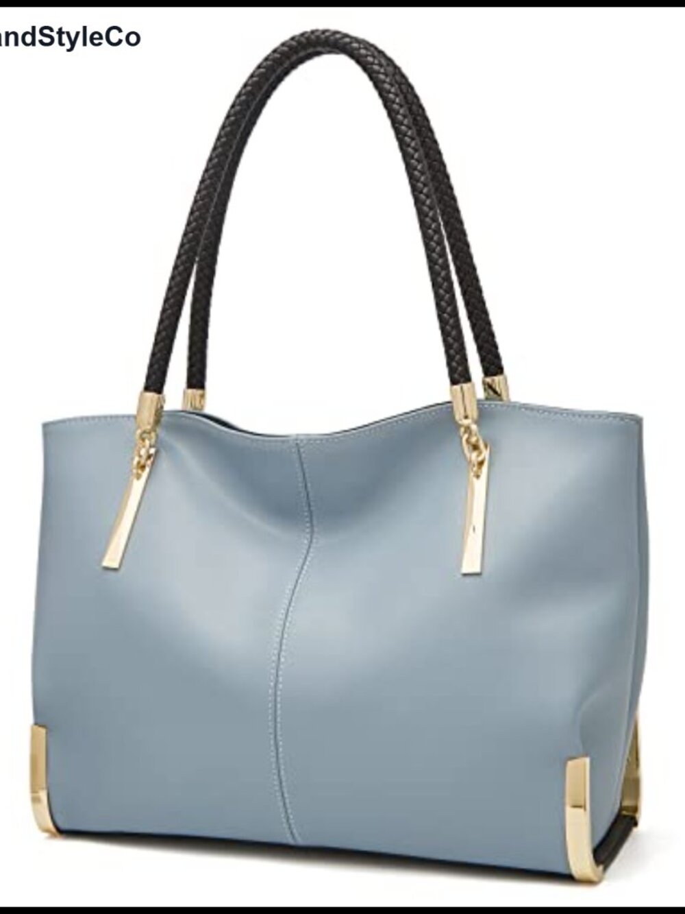 Split Cowhide Tote Bag Gold Hardware Minimalist Shoulder Purse